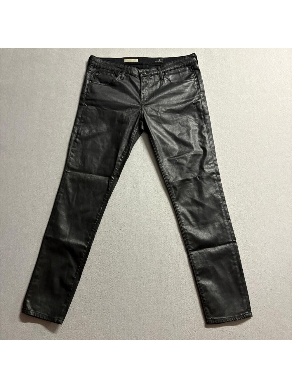 AG Adriano Goldschmied The Legging Ankle Jeans Womens 30R Black Coated Skinny